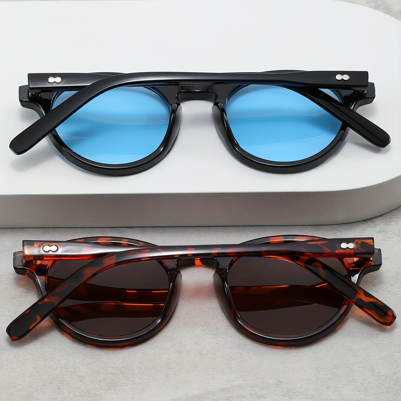 Men's Retro Round Sunglasses UV Resistant for Holiday Beach