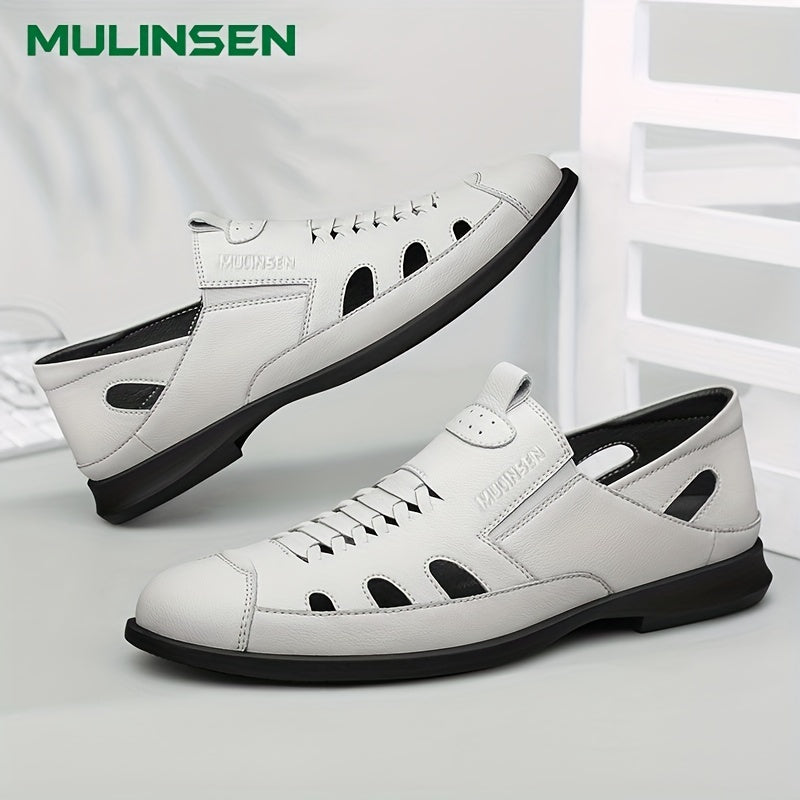 Men's Leather Sandals Breathable Anti-slip Outdoor Walking Sandals