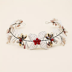Crystal Bead Decor Hair Band Braided Headband Bridal Wedding Hair Accessory