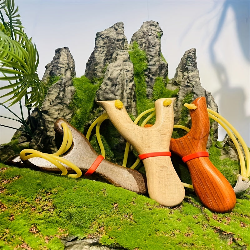 High Precision Wooden Slingshot Toy with Rubber Band