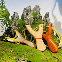 High Precision Wooden Slingshot Toy with Rubber Band