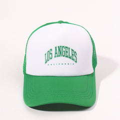 LOS ANGELES Mesh Trucker Hat Printed Bright Block Baseball Cap Unisex