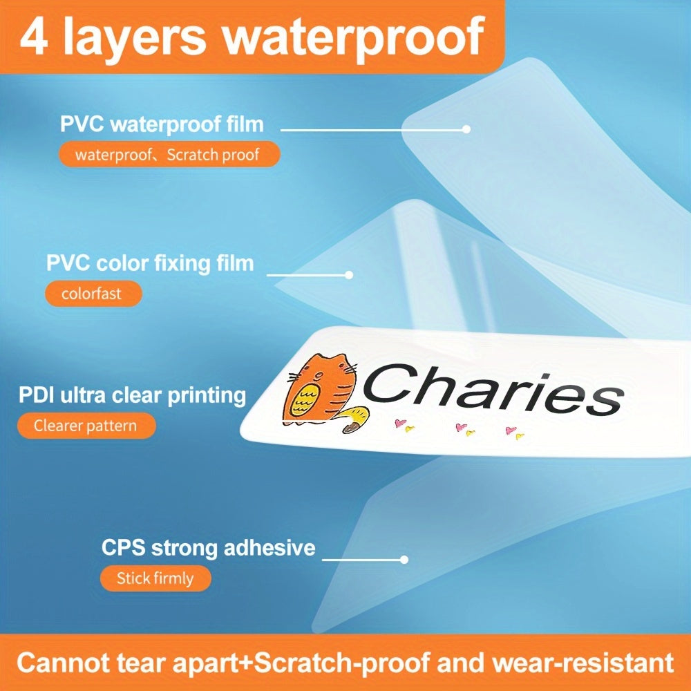 Customized Name Stickers Waterproof Stain proof Wear resistant And Tear proof