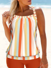 Vacay Tankini Set Women's Plus Striped Print Cami Top