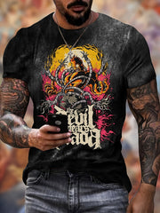 Cartoon Pattern Print Men's Short Sleeve T-shirt Graphic Tee