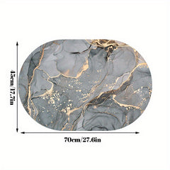 Soft Marble Printed Bath Rug Non Slip Shower Carpet Quick Dry Bath Mat