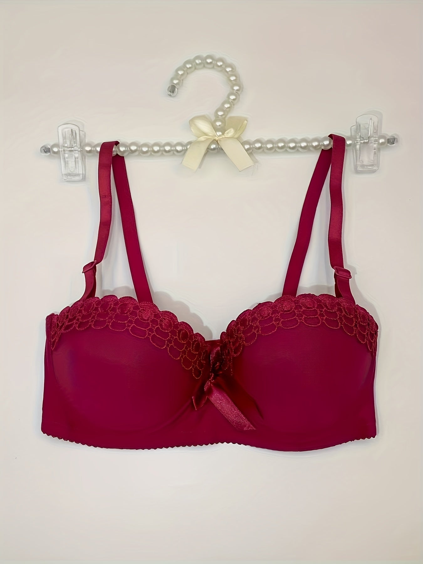 Lace Push Up Bra Breathable Bow Tie Women's Lingerie