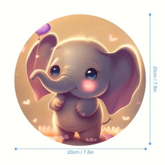 Cartoon Elephant Mouse Pad Round Mousepad for Home & Office Desk