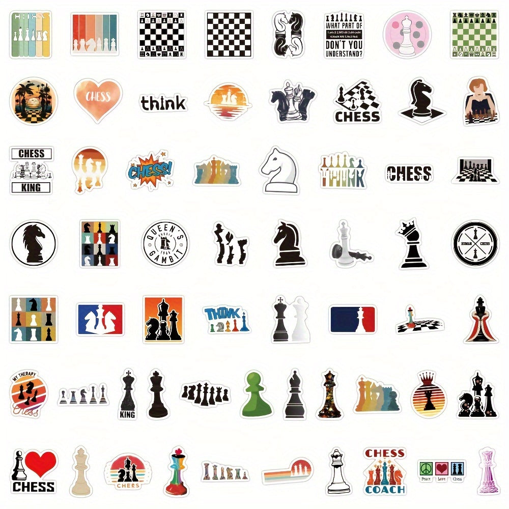 100PCS Chess Stickers Waterproof Scrapbook Journal Laptop Bump