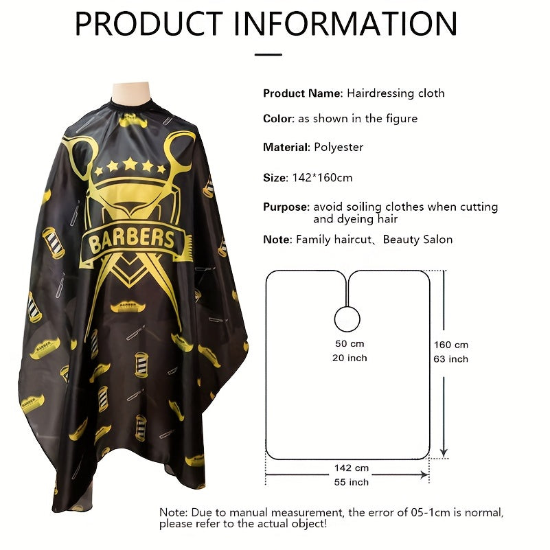 Barber Cape Hair Cutting Cape Waterproof Snap Closure