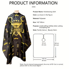 Barber Cape Hair Cutting Cape Waterproof Snap Closure