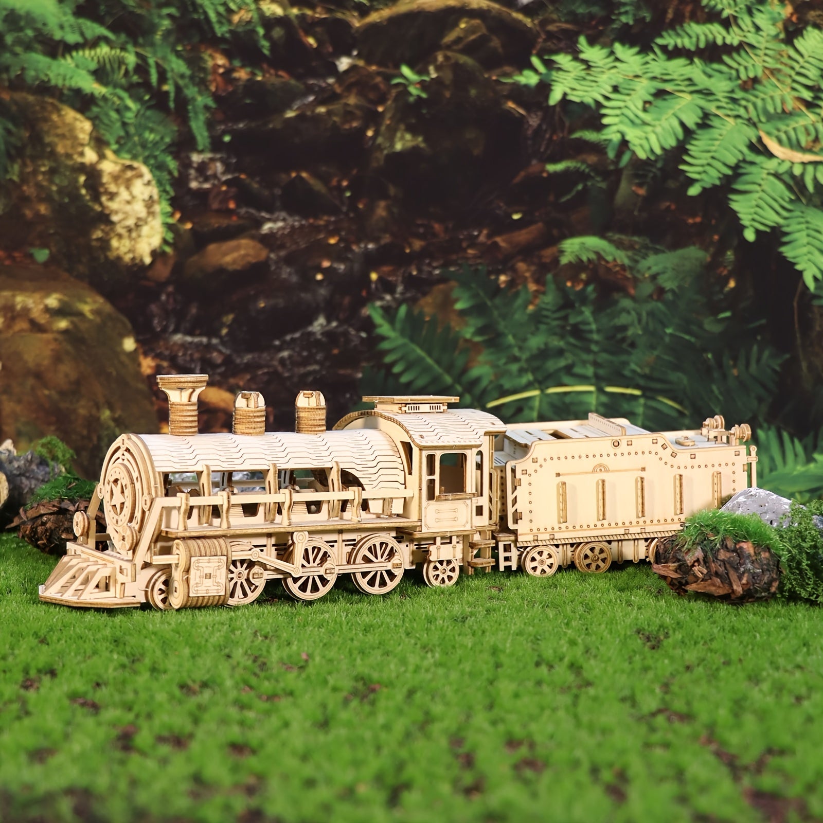 3D Wooden Puzzle Mechanical Train Model Kits Brain Teaser Puzzles