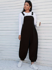 Corduroy Buckle Tapered Leg Jumpsuit