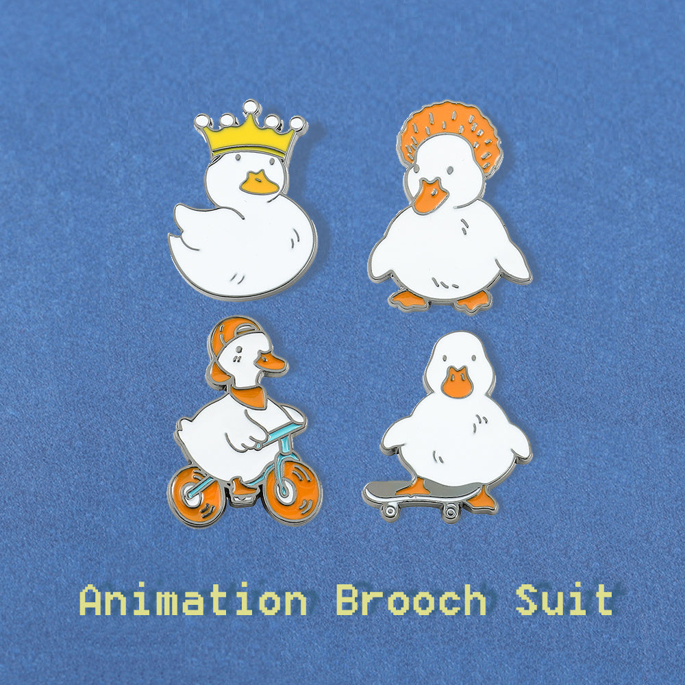 2pcs Boys Duck Pattern Brooch Clothing Accessories