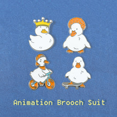 2pcs Boys Duck Pattern Brooch Clothing Accessories