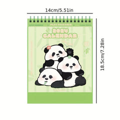 Cartoon Panda Desk Calendar Portable Planner Coil Desktop Monthly Calendar