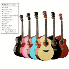 14 Cm Acoustic Wooden Guitar for Beginners with Accessories