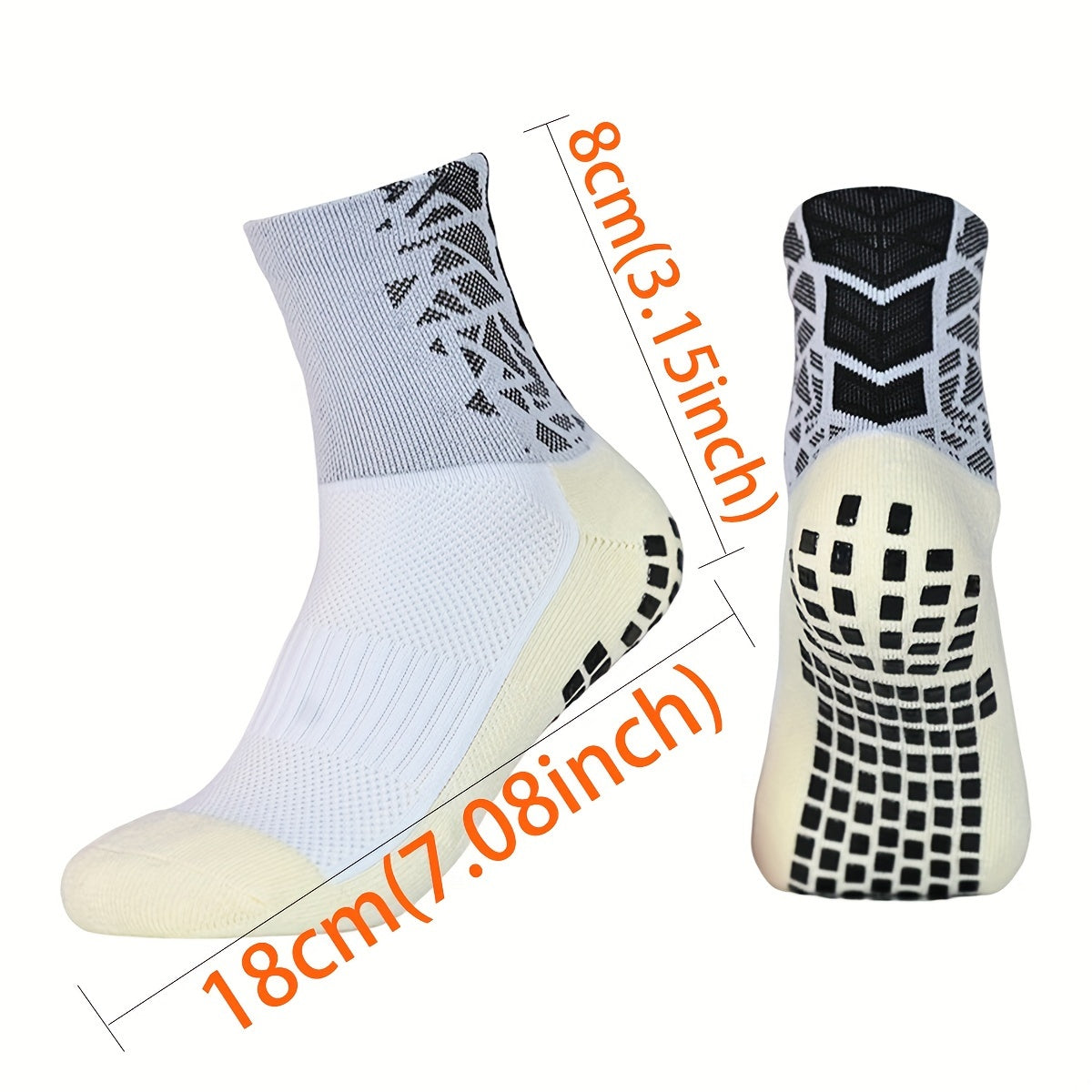 Football Socks & Calf Sleeves Set Non-slip Grip Soccer Socks