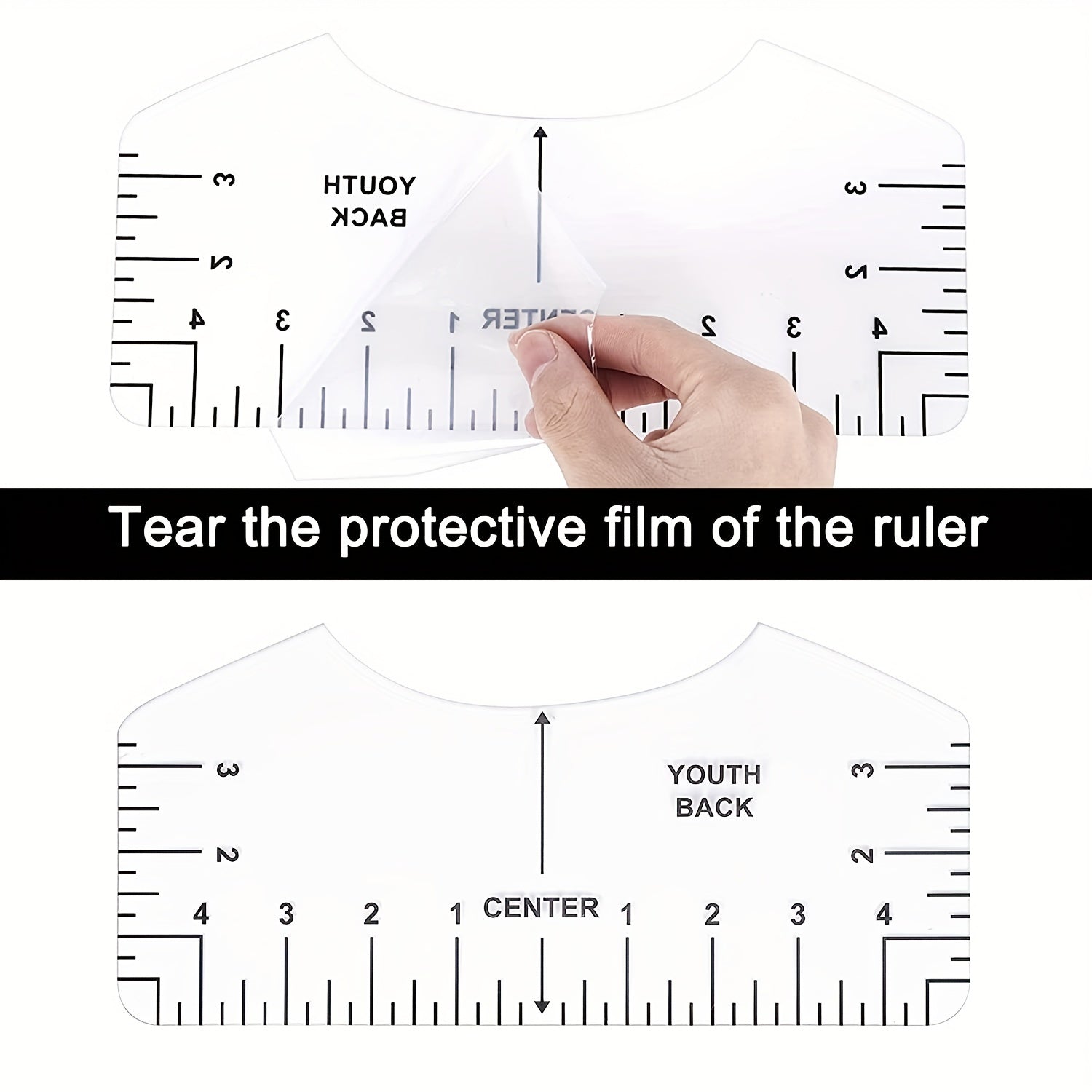 8pcs T Shirt Ruler Alignment Tool Center Designs Transparent T Ruler Youth Adult