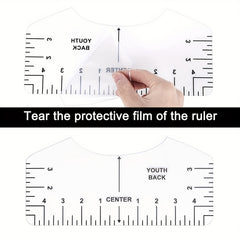 8pcs T Shirt Ruler Alignment Tool Center Designs Transparent T Ruler Youth Adult