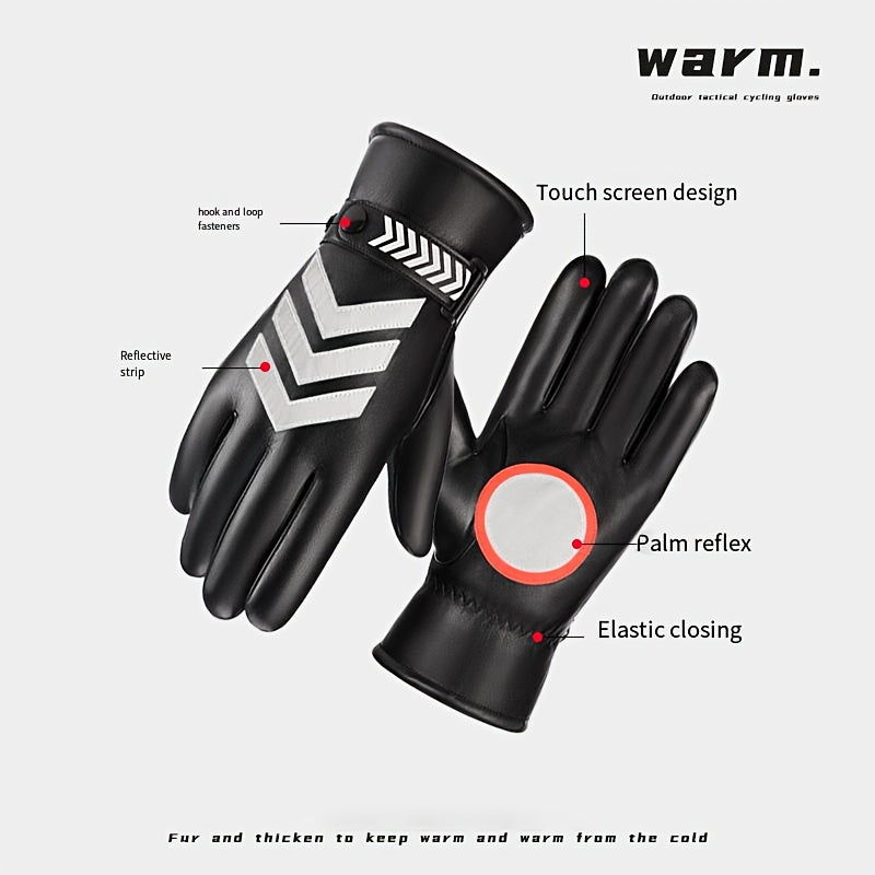 Warm Touch Screen Reflective Riding Gloves Waterproof Windproof