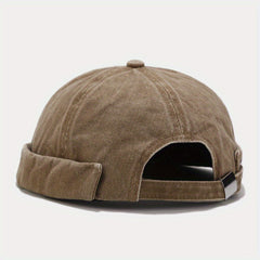 Retro Washed Melon Leather Hat Street Hip Hop All Match Landlord Hat