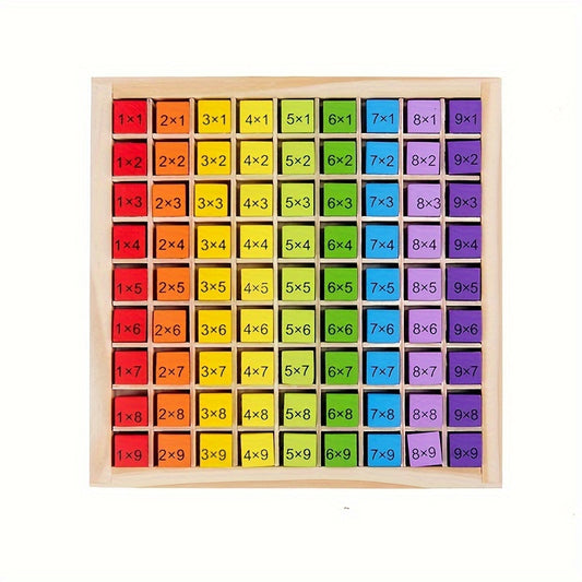 Wooden 99 Multiplication Table Building Blocks