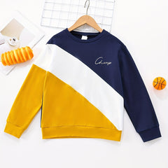 Boys Stylish Block CHANGE Letter Print Sweatshirt