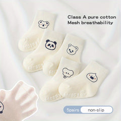 5 Pairs Girls Animal Print Ankle Socks for Kids Toddlers