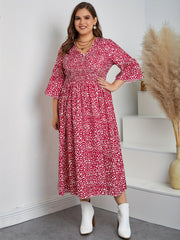 Bell Sleeve V Neck Casual Dress
