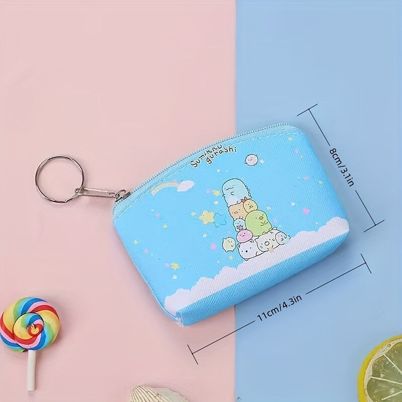 Cartoon Print Zipper Coin Purse Wallet for Kids Birthday