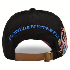Sequin Embroidered Baseball Cap Butterfly Peaked Cap Lip Print Hat Sun Hat