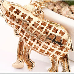 Cute Rhinestone Elephant Keychain for Handbag Car Charm Gift