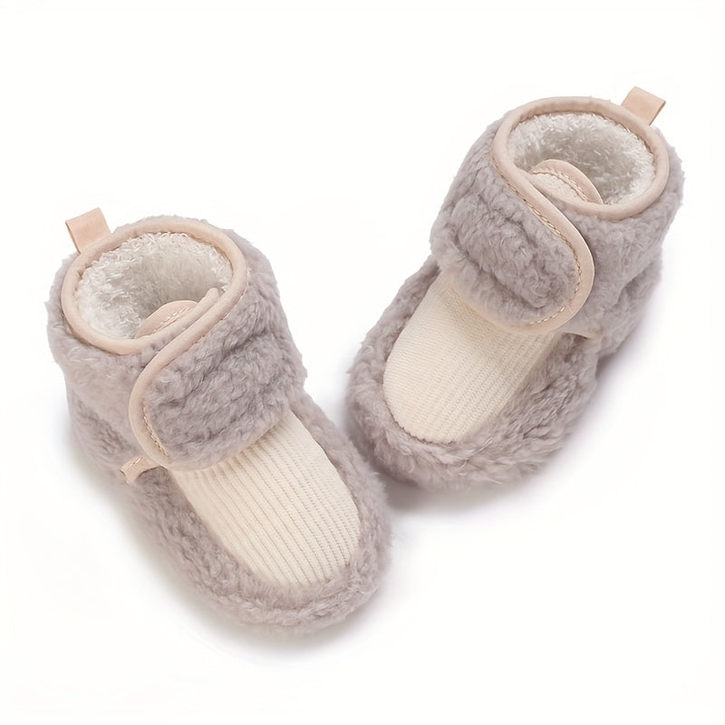 Warm Fleece Baby Boys Boots Soft & Cozy for Indoor Winter Walking