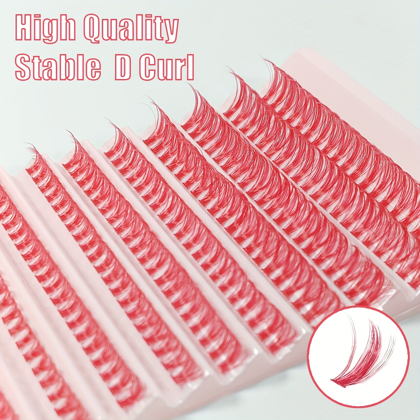 200pcs Pink DIY Eyelashes Extensions Natural Look False Eyelashes