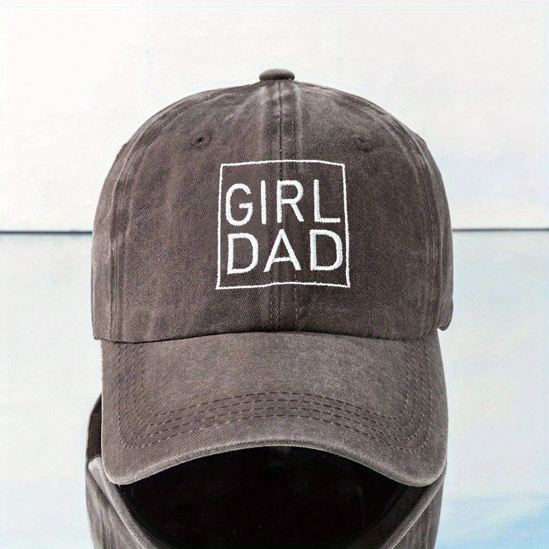 GIRL DAD Embroidery Baseball Cap Washed Distressed Dad Hat