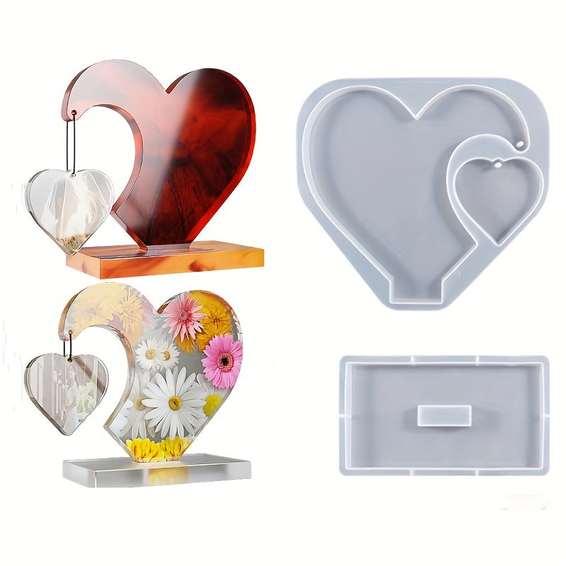 Large Heart Display Resin Mold DIY Personalized Photo Heart Shape Silicone Mold