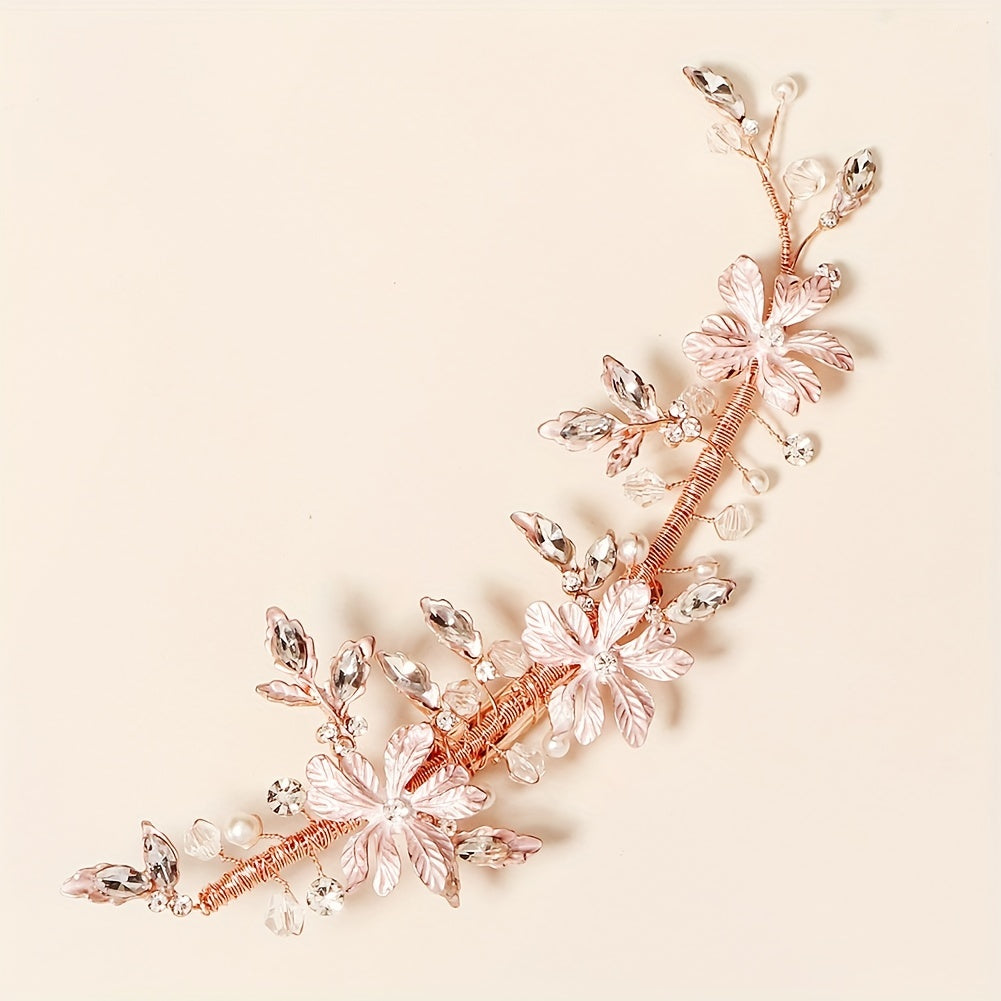 Crystal Leaf Hair Clip Bridal Headwear Non-slip Side Clip Hair Accessories