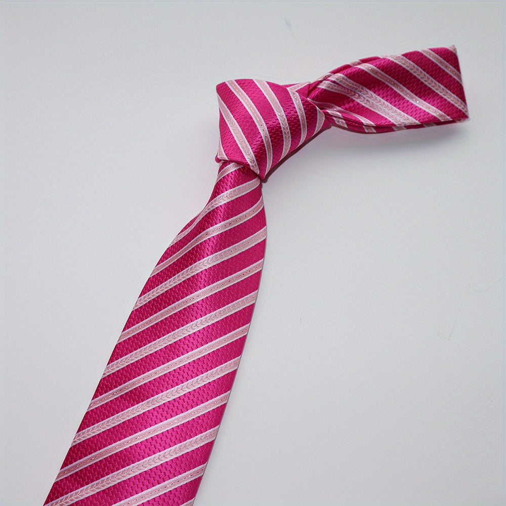 1200 Needles Men's Classic Stripe Neck Ties - Dark Party Gift