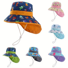 Dinosaur Print Sunshade Shawl Hat for Beach