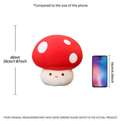 Cartoon Mushroom Plush Toy Soft Polyester Red Mushroom with Face