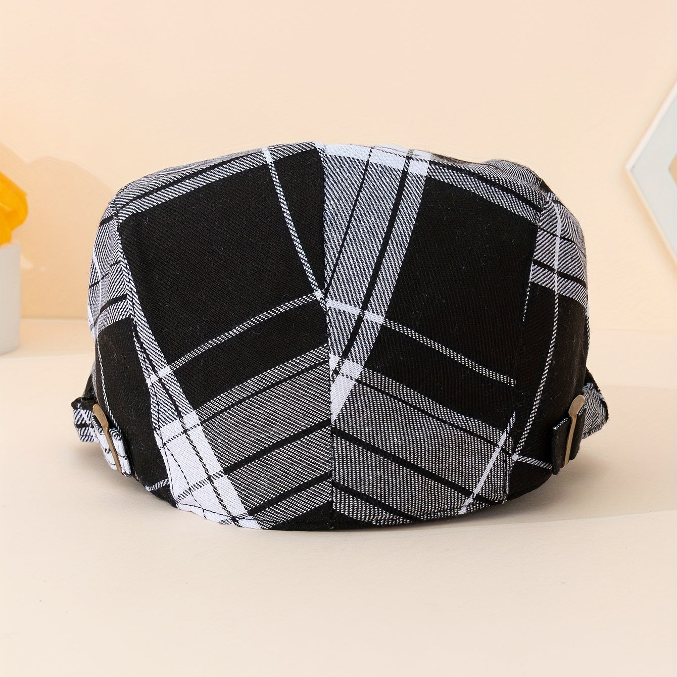Retro Plaid Pattern Dopamine Style Peaked Cap for Party