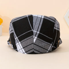 Retro Plaid Pattern Dopamine Style Peaked Cap for Party