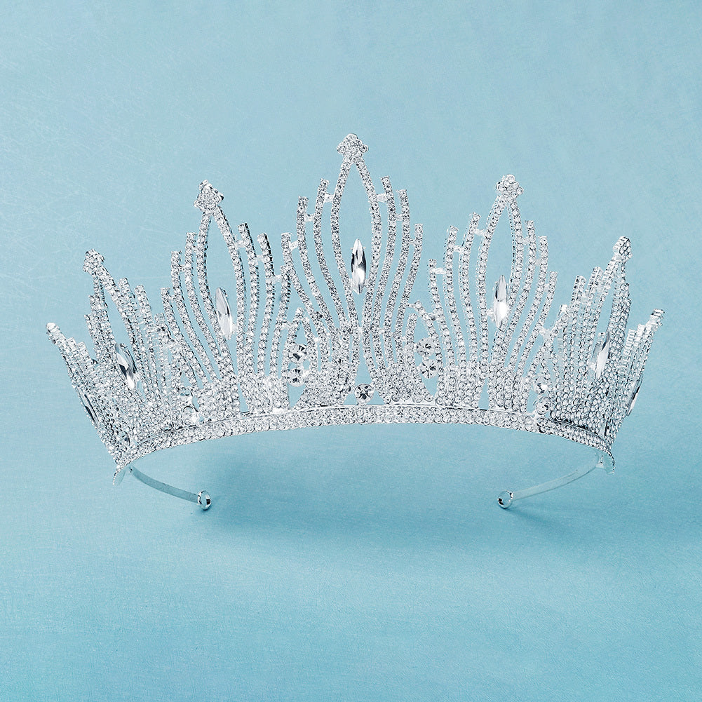 Baroque Rhinestone Silvery Crown Headband