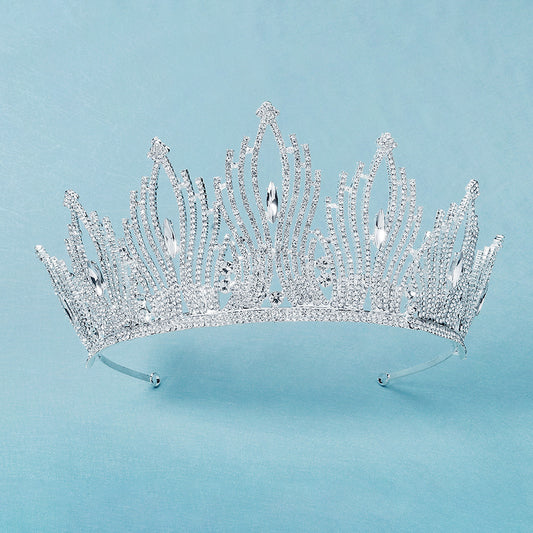 Baroque Rhinestone Silvery Crown Headband