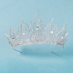 Baroque Rhinestone Silvery Crown Headband