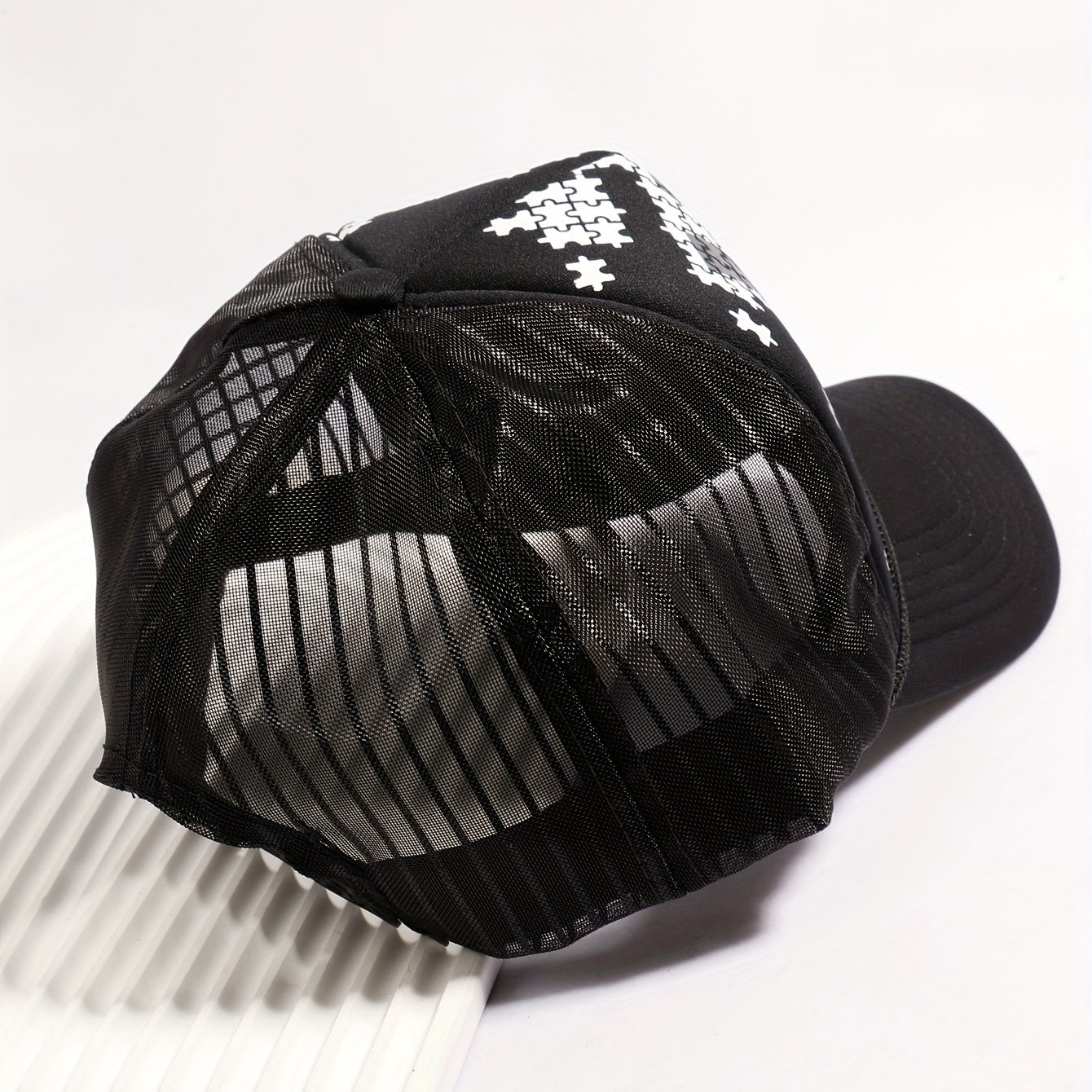 3D Puzzle Print Baseball Cap Mesh Trucker Hat Adjustable Sports Dad Hat