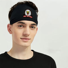Eagle Fang Karate Headband for Men Breathable Mesh, Red Logo
