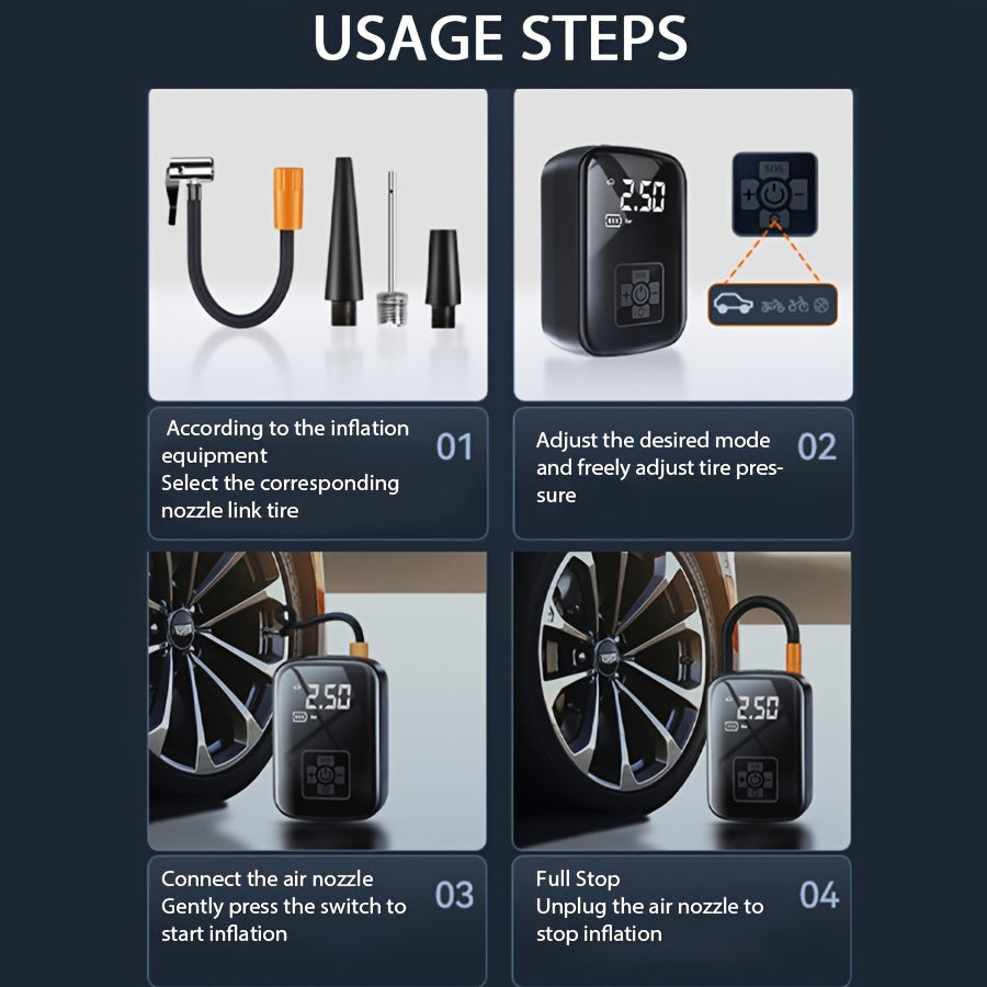 Portable Air Compressor with LED Light