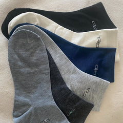 6 Pairs Men's Solid Crew Socks Cotton Blend Casual Unisex Socks
